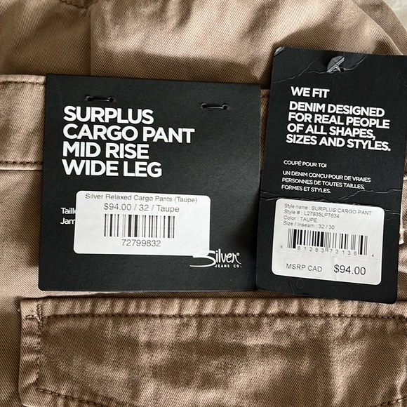 Silver Jeans relaxed, cargo pants Taupe. - Picture 2 of 5